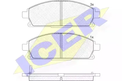181521-200 ICER Комплект тормозных колодок, дисковый тормоз