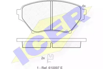 181529 ICER Комплект тормозных колодок, дисковый тормоз