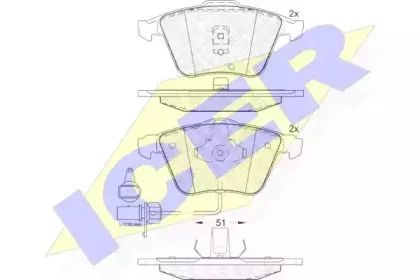 181531 ICER Комплект тормозных колодок, дисковый тормоз