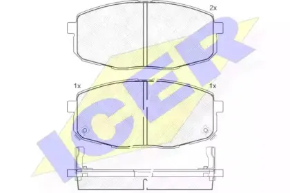 181540 ICER Комплект тормозных колодок, дисковый тормоз