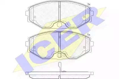 181569 ICER Комплект тормозных колодок, дисковый тормоз