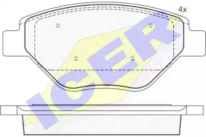 181572 ICER Комплект тормозных колодок, дисковый тормоз