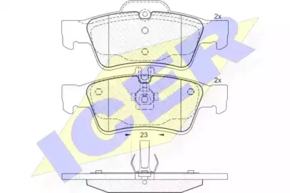 181576 ICER Комплект тормозных колодок, дисковый тормоз