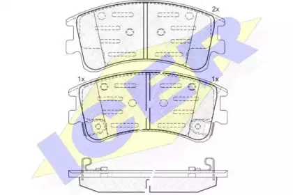 181578 ICER Комплект тормозных колодок, дисковый тормоз