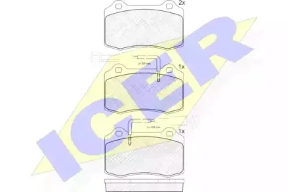 181598 ICER Комплект тормозных колодок, дисковый тормоз