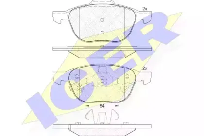 181617-203 ICER Комплект тормозных колодок, дисковый тормоз