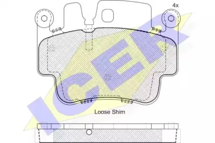 181627 ICER Комплект тормозных колодок, дисковый тормоз