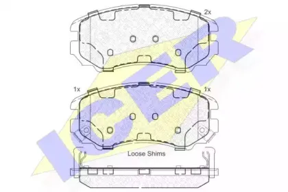 181644 ICER Комплект тормозных колодок, дисковый тормоз