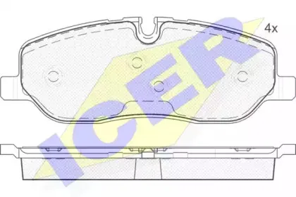 181660 ICER Комплект тормозных колодок, дисковый тормоз