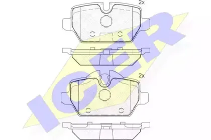 181664 ICER Комплект тормозных колодок, дисковый тормоз