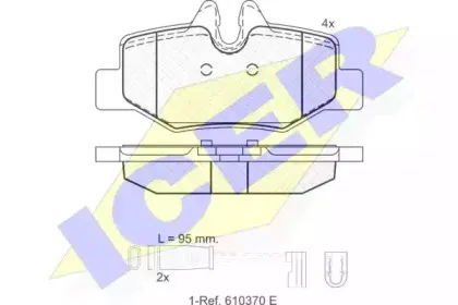 181676 ICER Комплект тормозных колодок, дисковый тормоз