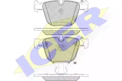 181687 ICER Комплект тормозных колодок, дисковый тормоз