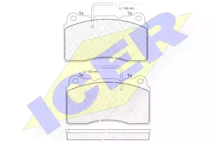 181699 ICER Комплект тормозных колодок, дисковый тормоз
