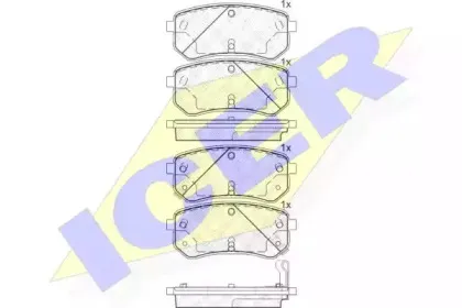 181710 ICER Комплект тормозных колодок, дисковый тормоз