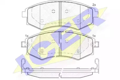 181716 ICER Комплект тормозных колодок, дисковый тормоз