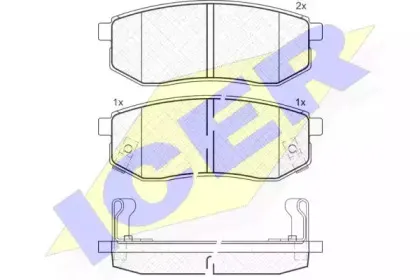 181721 ICER Комплект тормозных колодок, дисковый тормоз