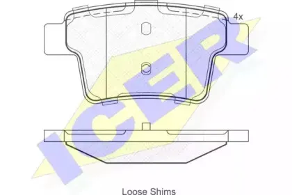 181722 ICER Комплект тормозных колодок, дисковый тормоз