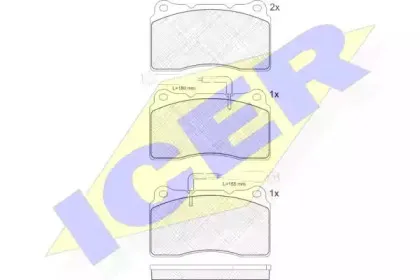 181730 ICER Комплект тормозных колодок, дисковый тормоз
