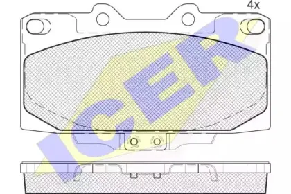 181733-203 ICER Комплект тормозных колодок, дисковый тормоз