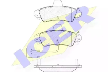 181735 ICER Комплект тормозных колодок, дисковый тормоз