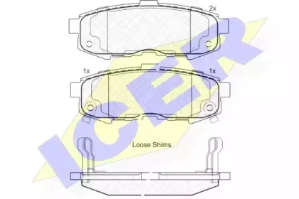 181742 ICER Комплект тормозных колодок, дисковый тормоз