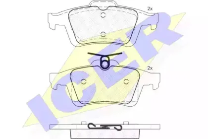 181744 ICER Комплект тормозных колодок, дисковый тормоз