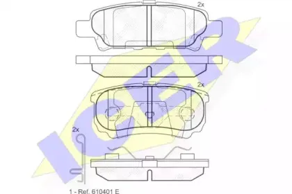 181746 ICER Комплект тормозных колодок, дисковый тормоз