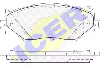 181750 ICER Комплект тормозных колодок, дисковый тормоз