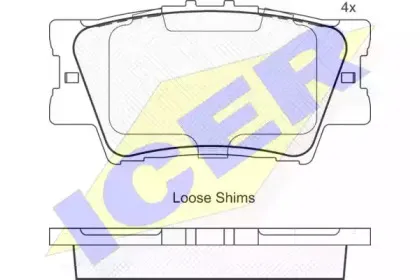181761 ICER Комплект тормозных колодок, дисковый тормоз