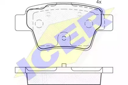 181765 ICER Комплект тормозных колодок, дисковый тормоз