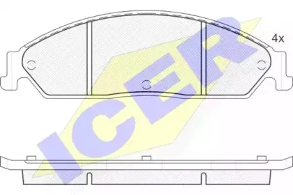 181782 ICER Комплект тормозных колодок, дисковый тормоз