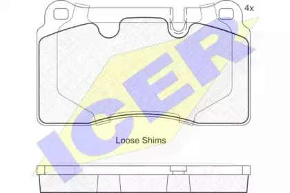 181788 ICER Комплект тормозных колодок, дисковый тормоз