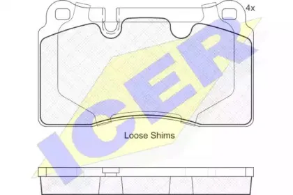 181789 ICER Комплект тормозных колодок, дисковый тормоз