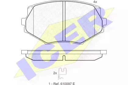 181818 ICER Комплект тормозных колодок, дисковый тормоз