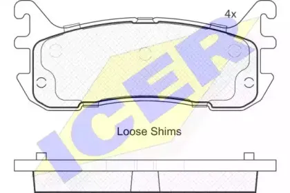 181819-204 ICER Комплект тормозных колодок, дисковый тормоз