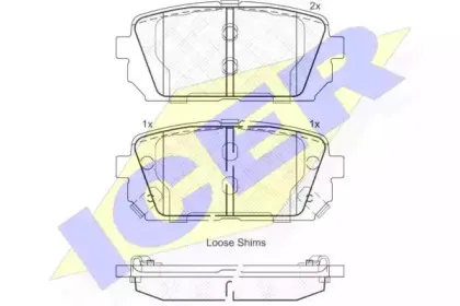 181827 ICER Комплект тормозных колодок, дисковый тормоз