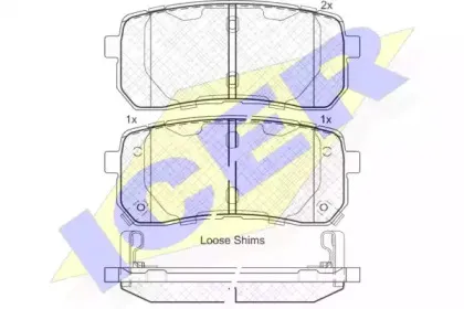 181839 ICER Комплект тормозных колодок, дисковый тормоз