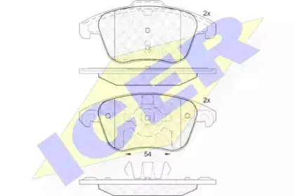 181866-200 ICER Комплект тормозных колодок, дисковый тормоз