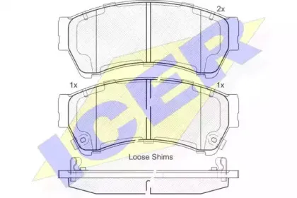181868 ICER Комплект тормозных колодок, дисковый тормоз