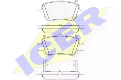 181870 ICER Комплект тормозных колодок, дисковый тормоз