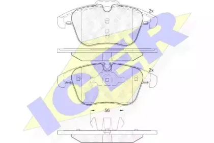 181885 ICER Комплект тормозных колодок, дисковый тормоз
