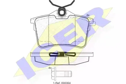 181895 ICER Комплект тормозных колодок, дисковый тормоз