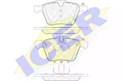 181902 ICER Комплект тормозных колодок, дисковый тормоз