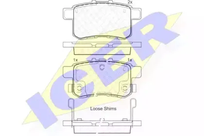 181907 ICER Комплект тормозных колодок, дисковый тормоз