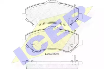 181908-201 ICER Комплект тормозных колодок, дисковый тормоз