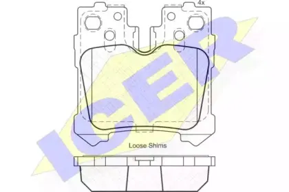 181936 ICER Комплект тормозных колодок, дисковый тормоз