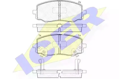 181937 ICER Комплект тормозных колодок, дисковый тормоз