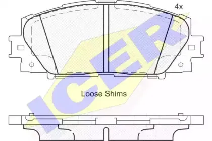 181938 ICER Комплект тормозных колодок, дисковый тормоз