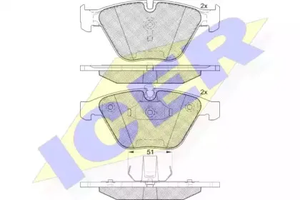 181940-203 ICER Комплект тормозных колодок, дисковый тормоз