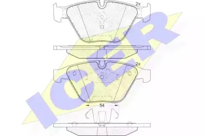 181940 ICER Комплект тормозных колодок, дисковый тормоз